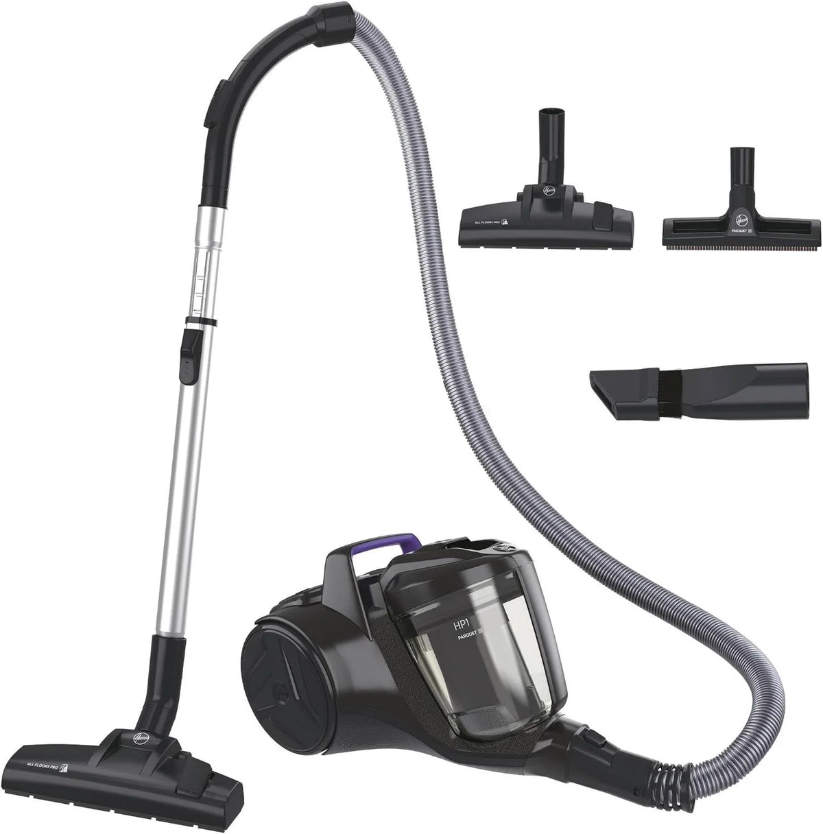 Hoover HP1 HPZ107HM odkurzacz ręczny, 7,5 m, Home Odkurzacz ręczny kompaktowy i mocny bezworkowy, wysoka wydajność, Tech. Cykloniczny, zmywalny filtr