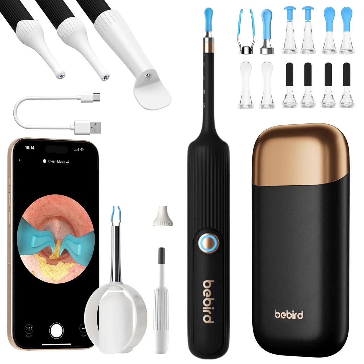 Bebird Pro, Akcesoria dla urządzenia, BEBIRD, czarny, Elastyczny czyściciel uszu z kamerą