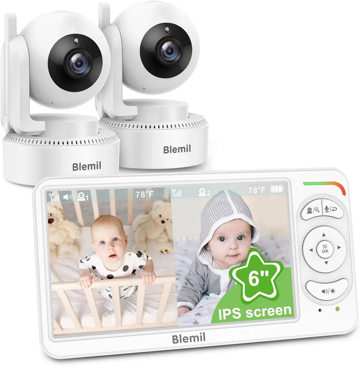 Blemil, Babyphone, monitor wideo dla dziecka, IPS