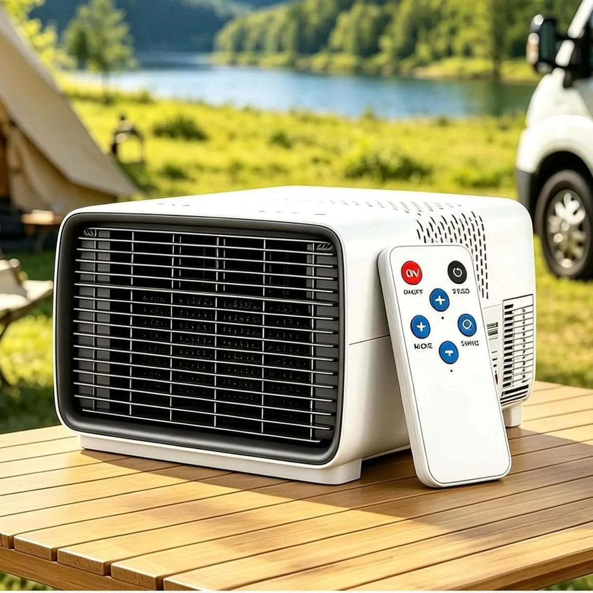 GZGHRZQS klimatyzator przenośny, Klimatyzator, 280 W, 45 dB, przenośne, dotykowe, kemping, Clem przenośny 2700 BTU, ekran dotykowy
