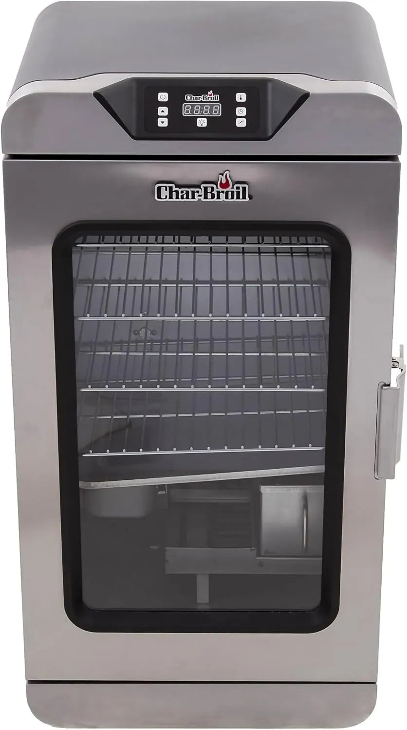 Charbroil, 0 z 4 półki na paliwo, Duże okno z oświetleniem wnętrza, Char- Broil Fumer cyfrowy Smoker 2, Precyzyjne sterowanie 37 do 135°C