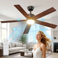 Clevich, Wentylator, 132 cm, dekoracja salonu, cicha, 2 strefy temperaturowe, Lampa LED z 3 Temperaturą, silnik DC Odwracalny Cicha