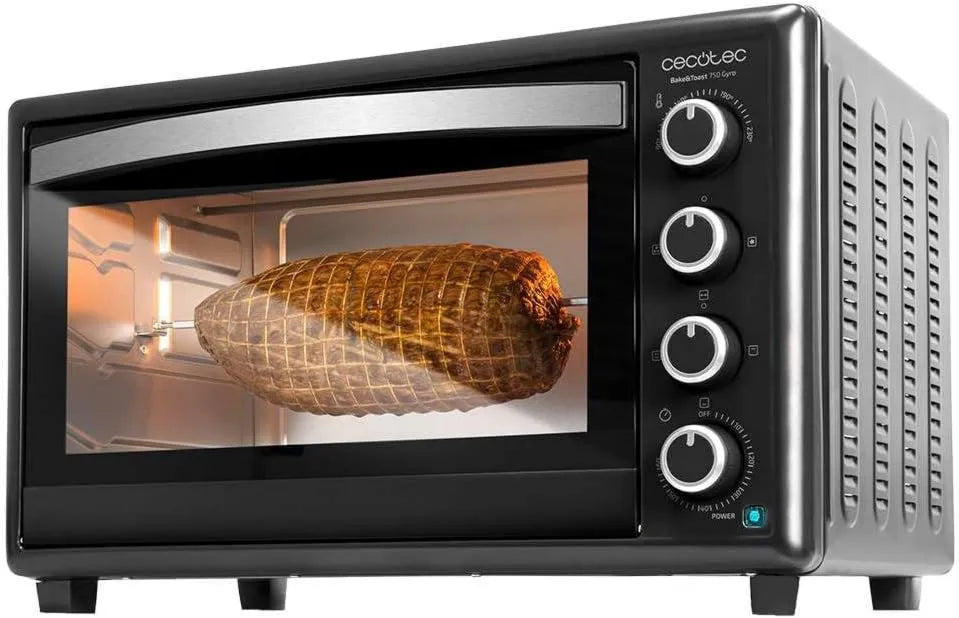 Cecotec mini piekarnik, elektryczny Four, 46 l, 2000 W, 12 programów, czarny, 12 funkcji grzewczych kombinowanych, W tym obrotowe, Kosz Recyklished