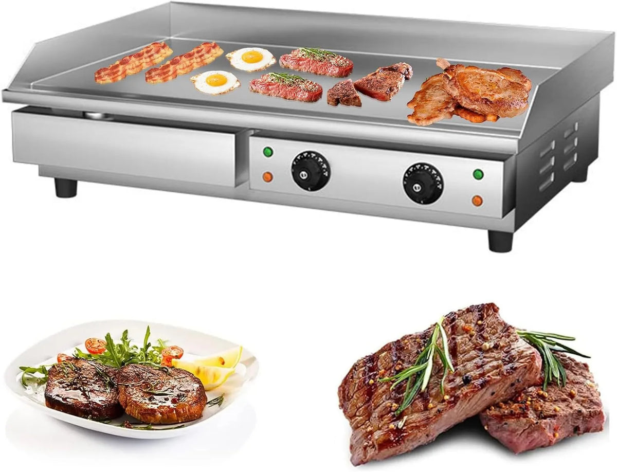 RUYICZB, płyta grzewcza grill 2, 73 X 40 Cm, 2 pola grzewcze, 2200 W, profesjonalne, restauracja, stal nierdzewna, X 00 W, 7 0 X 400 Mm