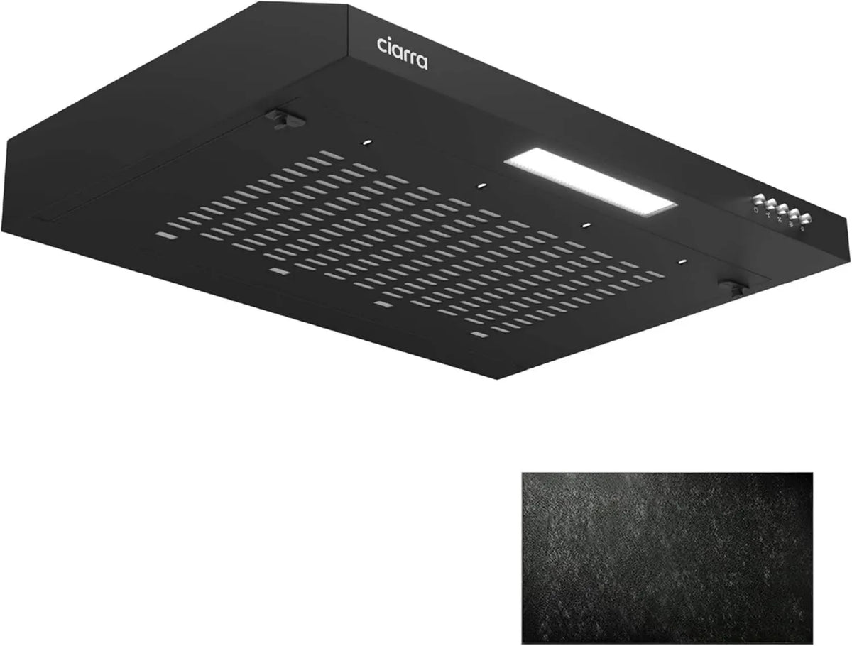 CIARRA okap kuchenny, CBB6903 CBCF001 Osłona próżniowa, 60 cm, spalin i recyklingu, do zabudowy, czarne, oświetlenie LED, Ewakuacja i recykling CBCB6903