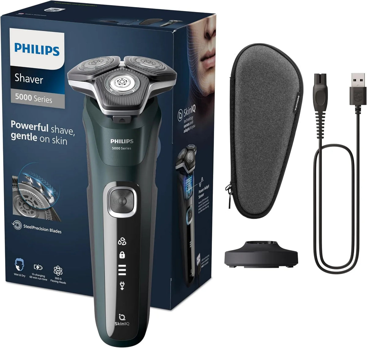 PHILIPS, S5000 S5884 / 35 do zwijania, Szafka, Płyta IPS, dla mężczyzn Mokra & Sucha z zintegrowaną kosiarką do zwijania S5884/35