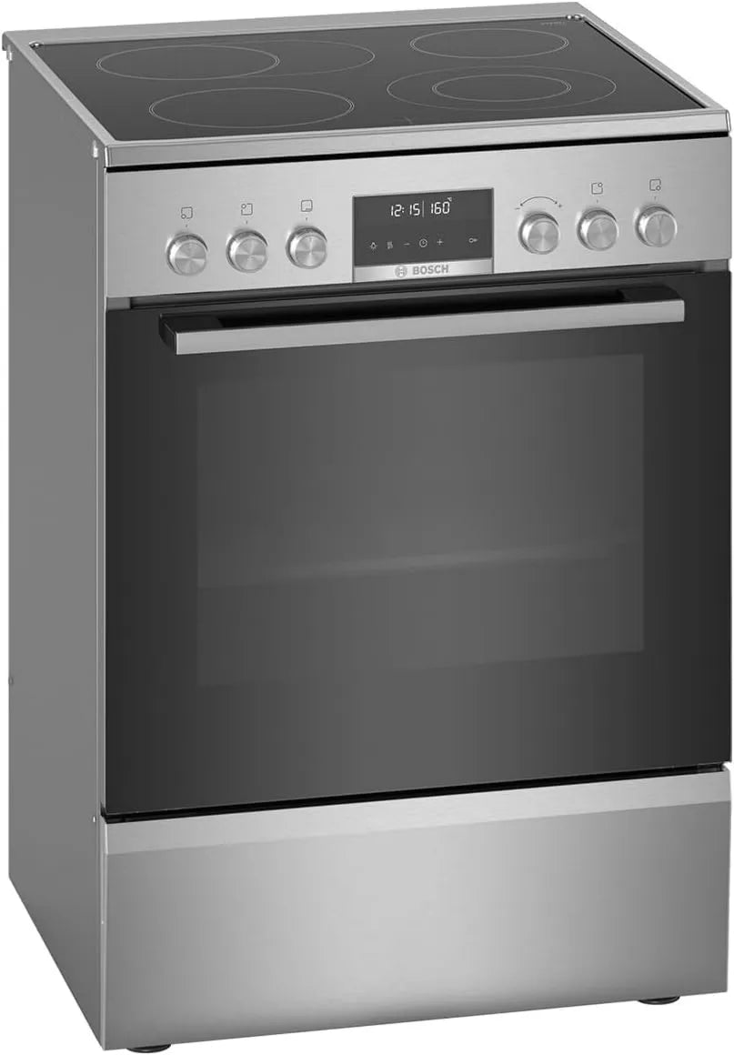 Bosch, Serie 6 HKS79U250 Kuchnia z piekarnikiem, stal nierdzewna, czarny, 2 m, rotacyjne, srebrny talerz z indukcją strefy A - Olejki i piece