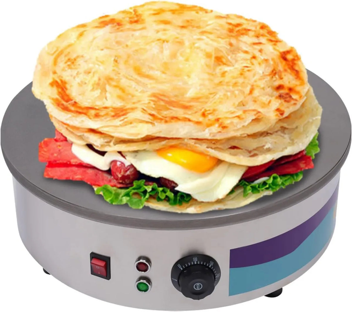 Cuisaincraty, Maszyna, 45 cm, 50 do 300°C, 220 V, 3 KW, profesjonalny, restauracja, odlewane żelazko
