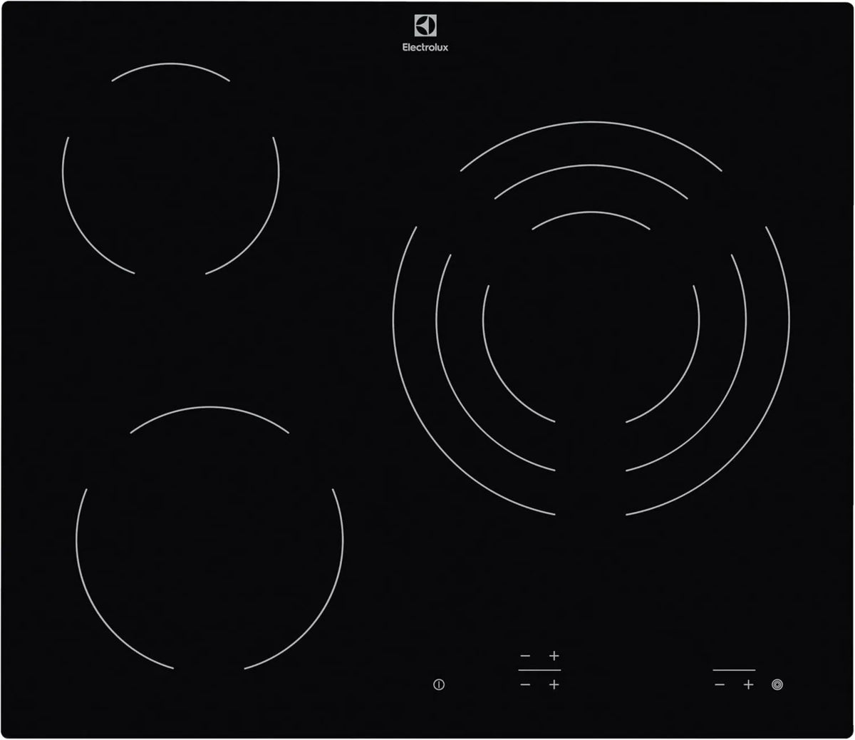Electrolux płyta grzewcza, EHF6232IOK Płyta ceramiczna, 60 cm, 3 pola grzewcze, darmowa instalacja, dotyk, blokada, czarny, 300 seria, 3 strefy gotowania, wskaźniki