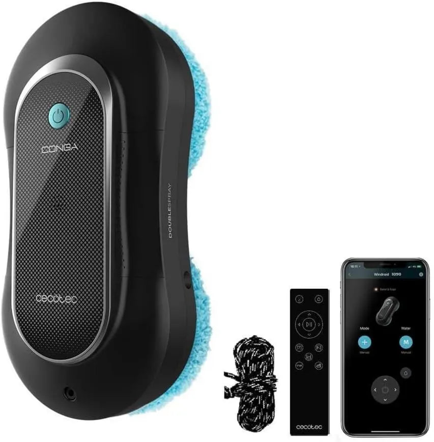 Cecotec robot sprzątający, Robot, 7, 5 m, 8 tryby, APP, Robot Szkło mycie Conga Windroid 1090 Podwójny spray Połączony