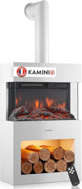 KAMINIO kominek elektryczny, Gotowanie naczynia, zegar, termostat, efekt 3D, LED-oświetlony przedział, 3D światła
