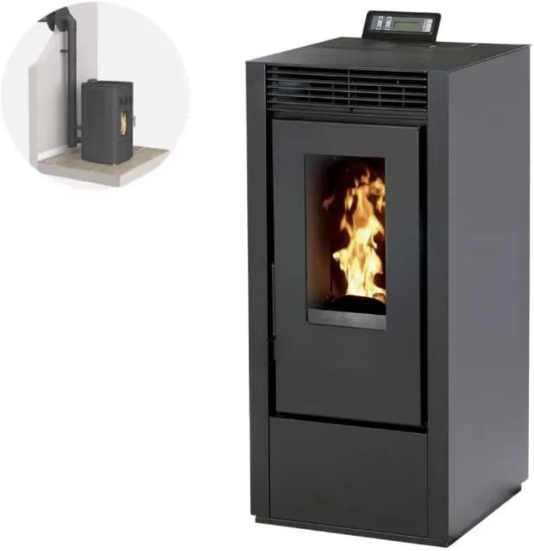 Interstoves, Naczynie kuchenne, IP65, czarny, naczynia kuchenne, Pack Piec granulowany MARINA 14 Wodoodporny kanalizacyjny + Puchar ssania na zewnątrz fasady