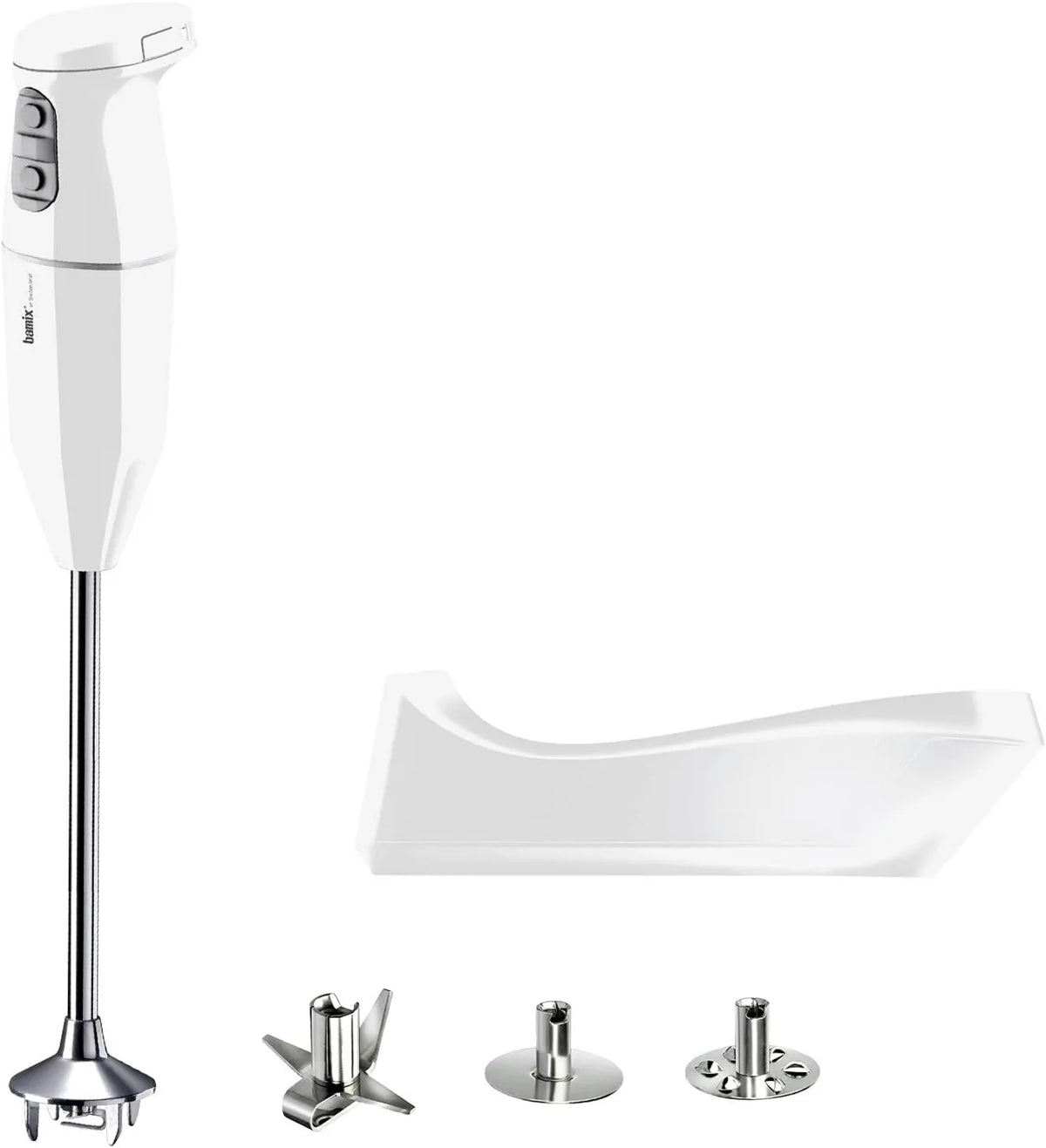 Blender, 250 W, 20 min, bamix Zestaw blendera ręcznego PRO cordless ze stacją ładującą, Tarczą ubijającą ze stali nierdzewnej