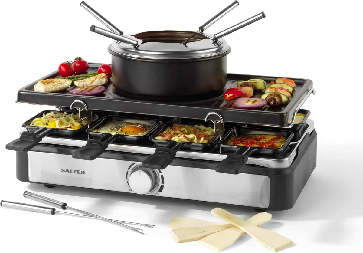 Salter, Stopiony, Grill, 1, 3 l, 1400 W, termostat, powłoka nieprzylepna, drewno