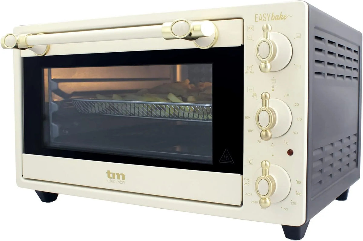 TM Electron frytkownica beztłuszczowa, Piekarnik elektryczny TMPHO020REB, 20 l, 5 programów, 80 do 250°C, kompaktowy, 2 strefy temperaturowe, 4 akcesoria, 5 funkcji