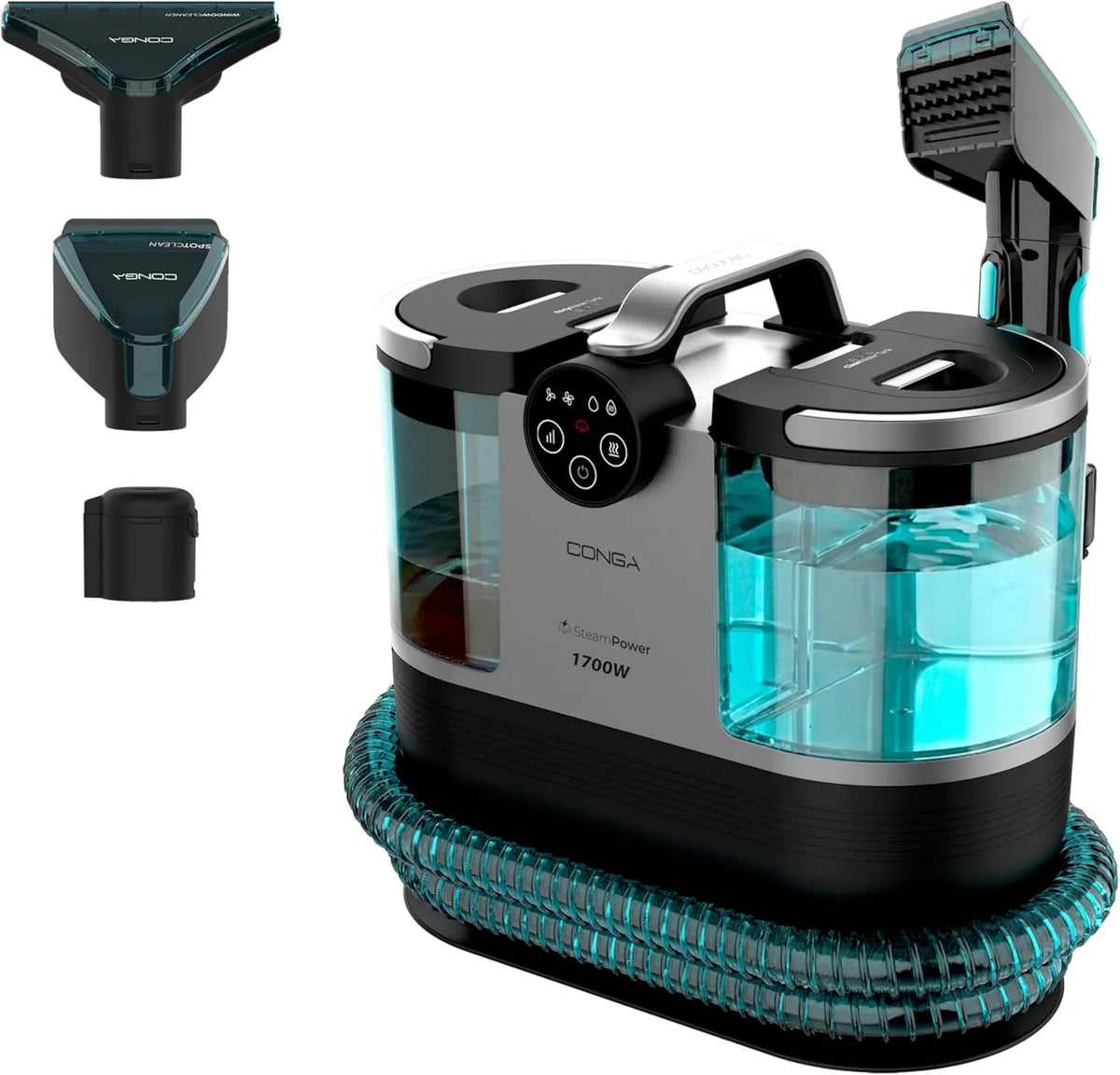 Cecotec odkurzacz piorący, 3in1 Odkurzacz, 1700 W, duży zbiornik, 1.600 ml zbiornika czystej wody i 950 ml brudnej wody, promień działania 7m 3en1 1600 ml