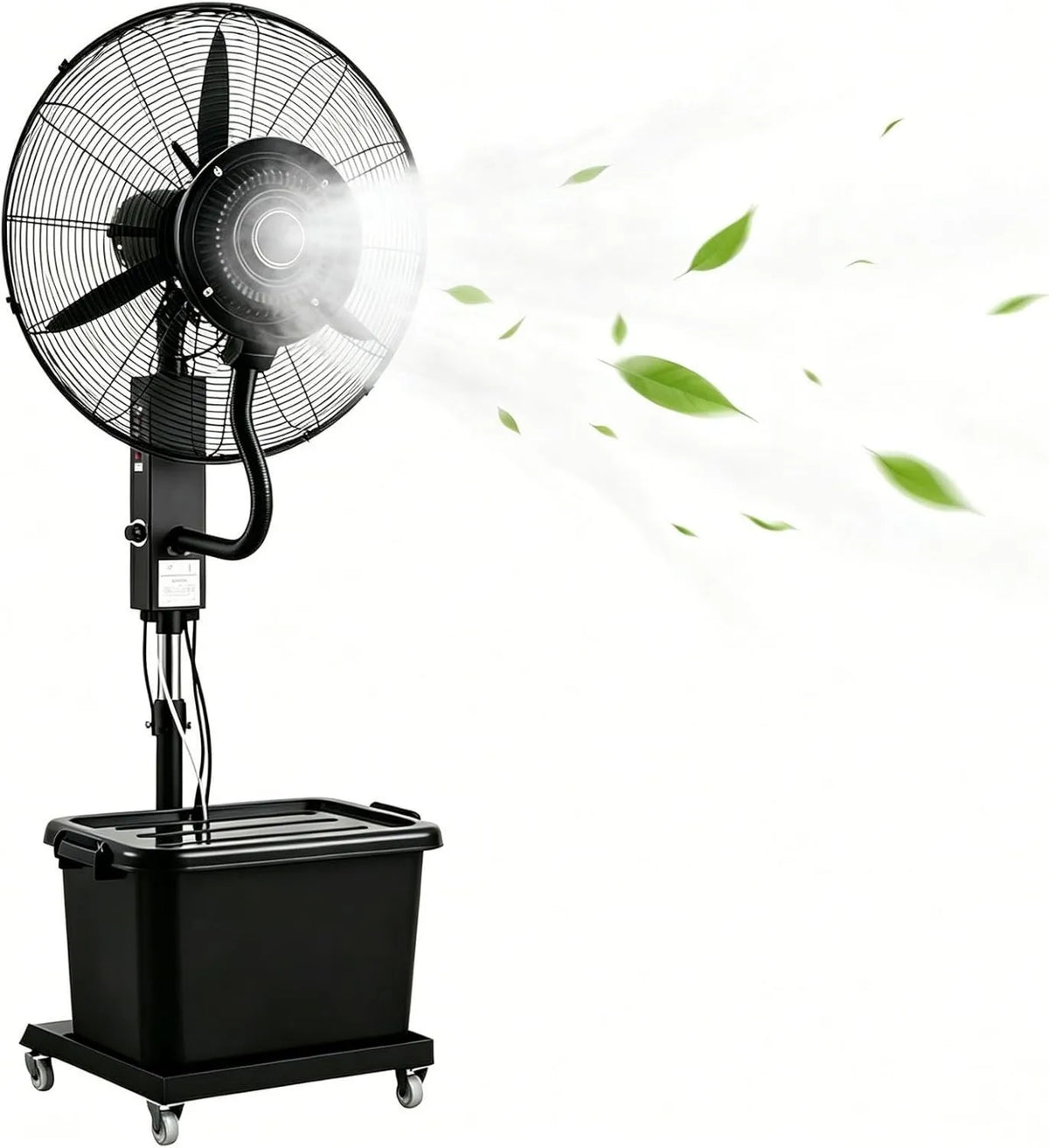 Preferspace, Wentylator 81 cm / 32in, 200 cm, 42 l, na zewnątrz, przemysłowy, 3 prędkości, oscylacja 90 °, wysokość 160-200 cm, 3 Prędkość regulowana 81 cm/32in