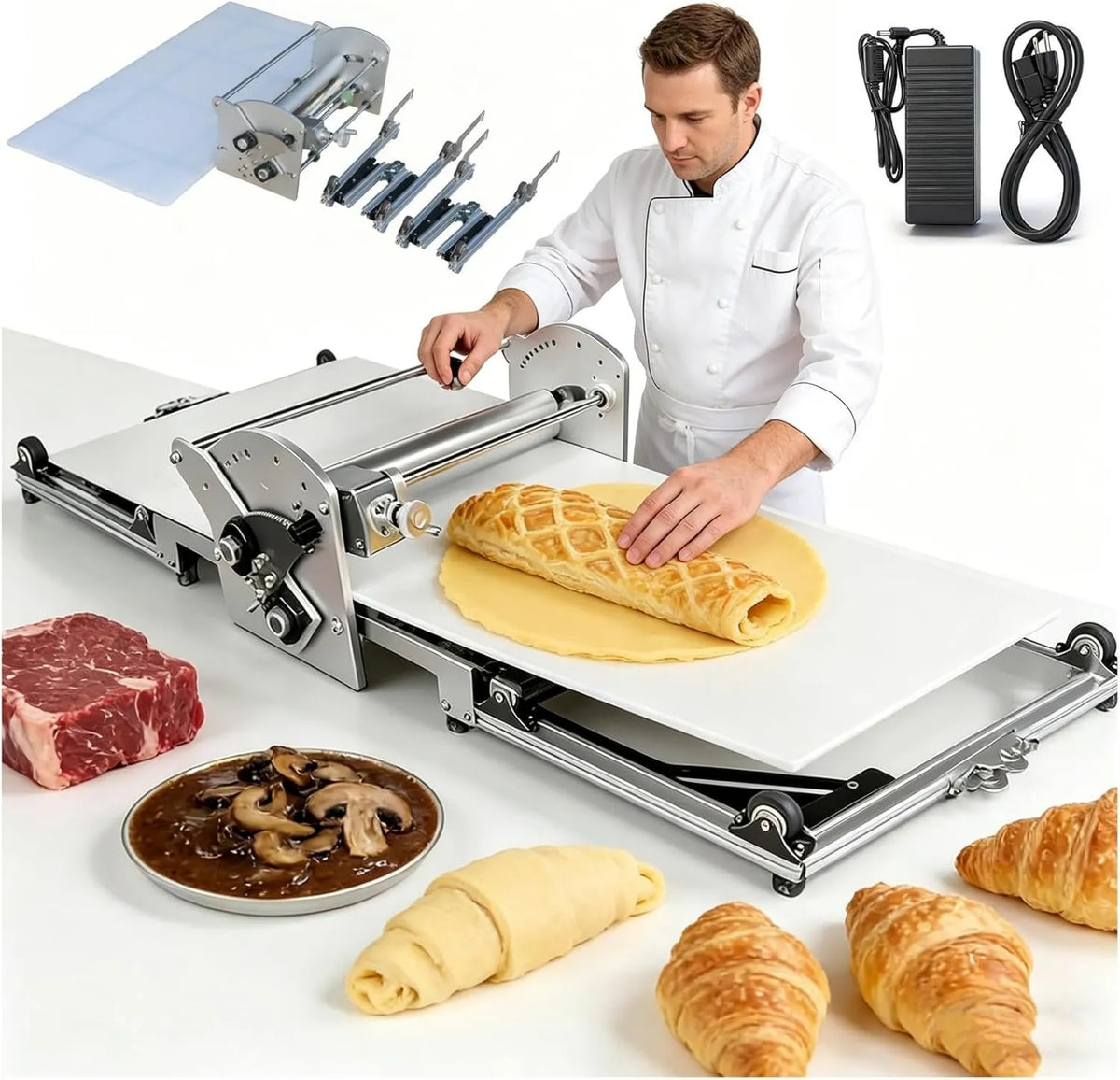Eastnmythet, Wspinaczka, Domowe elektryczne rolki do pasty foiled, regulowana grubość od 2 do 30 mm, Prepossible Roller stal Patisserie
