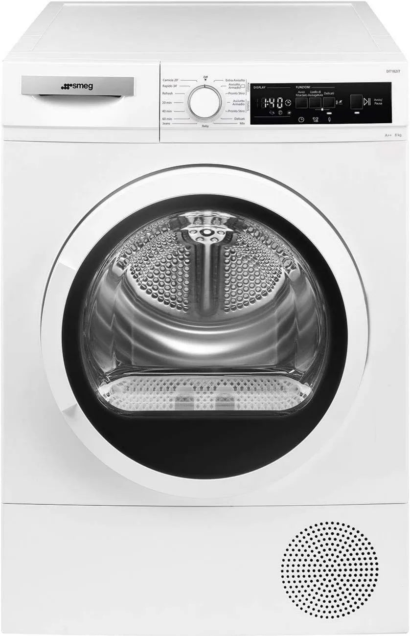 Smeg suszarka z pompą ciepła, Suszarka do maszyn, 8 kg, klasa energetyczna A, biała DT182IT