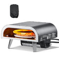VEVOR, Elektryczny mini piekarnik do pizzy, 470 x 430 x 270 mm, przenośny, odkryty, kemping, czarny, ogród, patio i z workiem transportowym