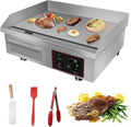 RUYICZB grill elektryczny, płyta grzewcza, 540 X 300X8 mm, 3000 W, 50 do 300°C, grill, termostat, profesjonalny, stal nierdzewna