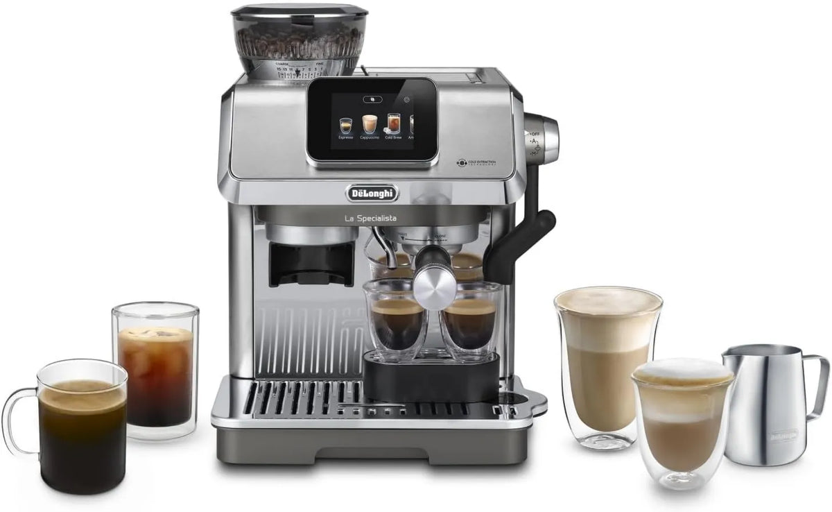 De'Longhi, De 'Longhi EC9455.M Młynarz mleka, Emulgator mleka, dotyk, La Specialista dotykowy Ekspresowy Maszyna z młynem do kawy